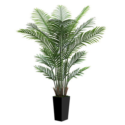 6FT Tall Fake Tree Artificial Palm Plant with Black Planter – Faux Indoor Plants Tree Decor for Home Office Living Room Corner