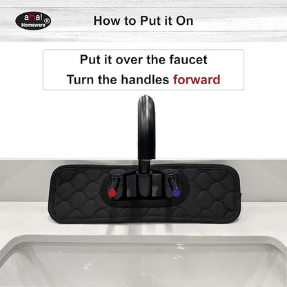 Bathroom Sink Splash Guard Oval-Hole Rectangle-Hole: AHA HOMEWARE, Faucet Mat