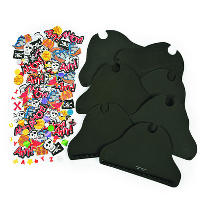 Fun Express Foam Pirate Hat Craft Kit for Kids - 12 Pack Pirate Accessories for Pirate Party Favors, Birthday Decorations & Costume Dress Up | DIY Pirate Hats Bulk Set for Themed Events & Classroom