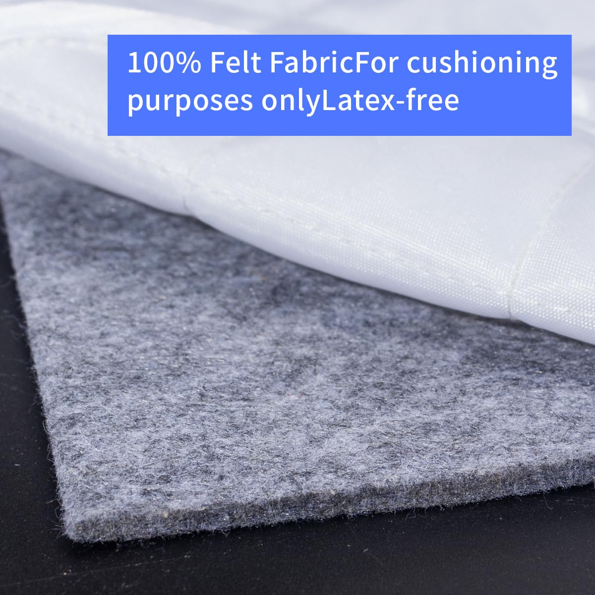Extra Large Area Rug Cushioned Pad, 5x7 Ft 1/2”Thick Felt Pad for Hardwood Floors, Keeps Rug in Place Soft