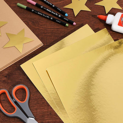 Bright Creations Gold Craft Paper Cardboard Sheets - 11 x 8.5 in, Pack of 50 - Metallic Cardstock & Foil Art Paper for Crafts & Scrapbooking