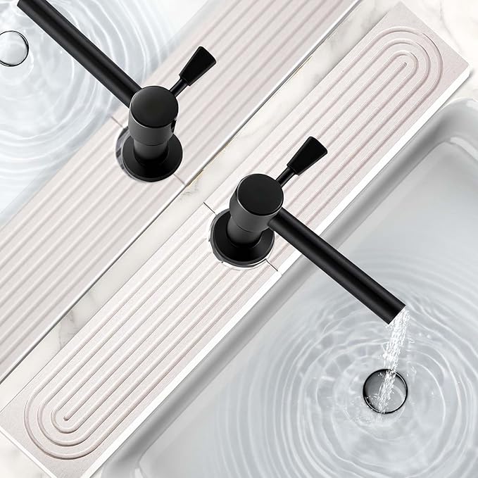 24 Inch Stone Faucet Mat for Kitchen Sink, Kitchen Sink Splash Guard-Water
