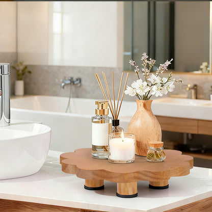 Wooden Tray, 10" Rustic Decorative Wood Soap Tray for Kitchen and Bathroom Counter Organizer Natural Wood Grain, Tidy up Cluttered Desktop, Enhance Decorative Space(2 Pack)