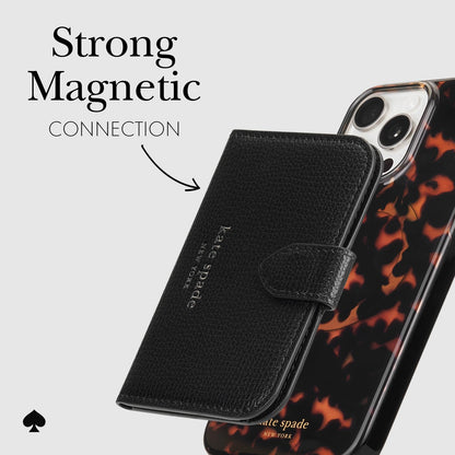 kate spade new york Morgan Magnetic Phone Wallet/Card Holder - Compatible with MagSafe Phones and Cases - Midnight Black