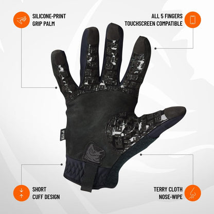 PIG FDT Full Dexterity Cold Weather Gloves, Insulated, Touchscreen Compatible, Silicone Grip, for Shooting Sports, 1 Pair, Black, Large