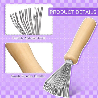 Boao 2 Pieces Hair Brush Cleaning Tool Comb Cleaner Brush Mini Comb Cleaning