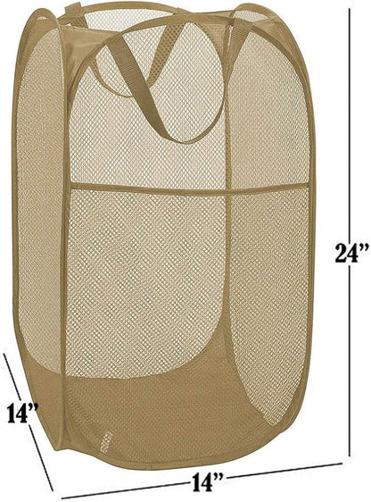 Mesh Popup Laundry Hamper, Foldable Laundry Basket Clothes Hamper