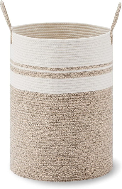 VIPOSCO Large Laundry Hamper, Tall Woven Rope Storage Basket