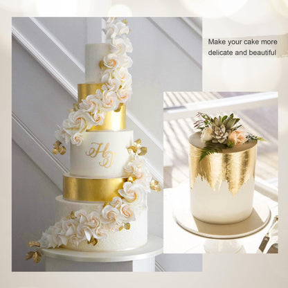 KINNO Edible Gold Leaf Sheets 30 Sheets 1.7" x 1.7" 24K Yellow Real Gold for Makeup, Spa, Crafts, Gilding, Art, Bakery Food and Drink Decorations- Cake, Dessert, Coffee or Wine