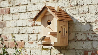 CEDAR ALPHA Large Bird Houses for Outside Clearance Wooden Bird House Kit - Bluebird House for Outside - Build it Yourself Birdhouse Kits for Adults to Build - Pole Mountable - Easy Open for Cleaning
