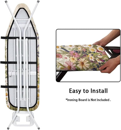 ZDCUSTOM Colorful Floral Butterfly Print Ironing Board Cover 15 x 54 inch