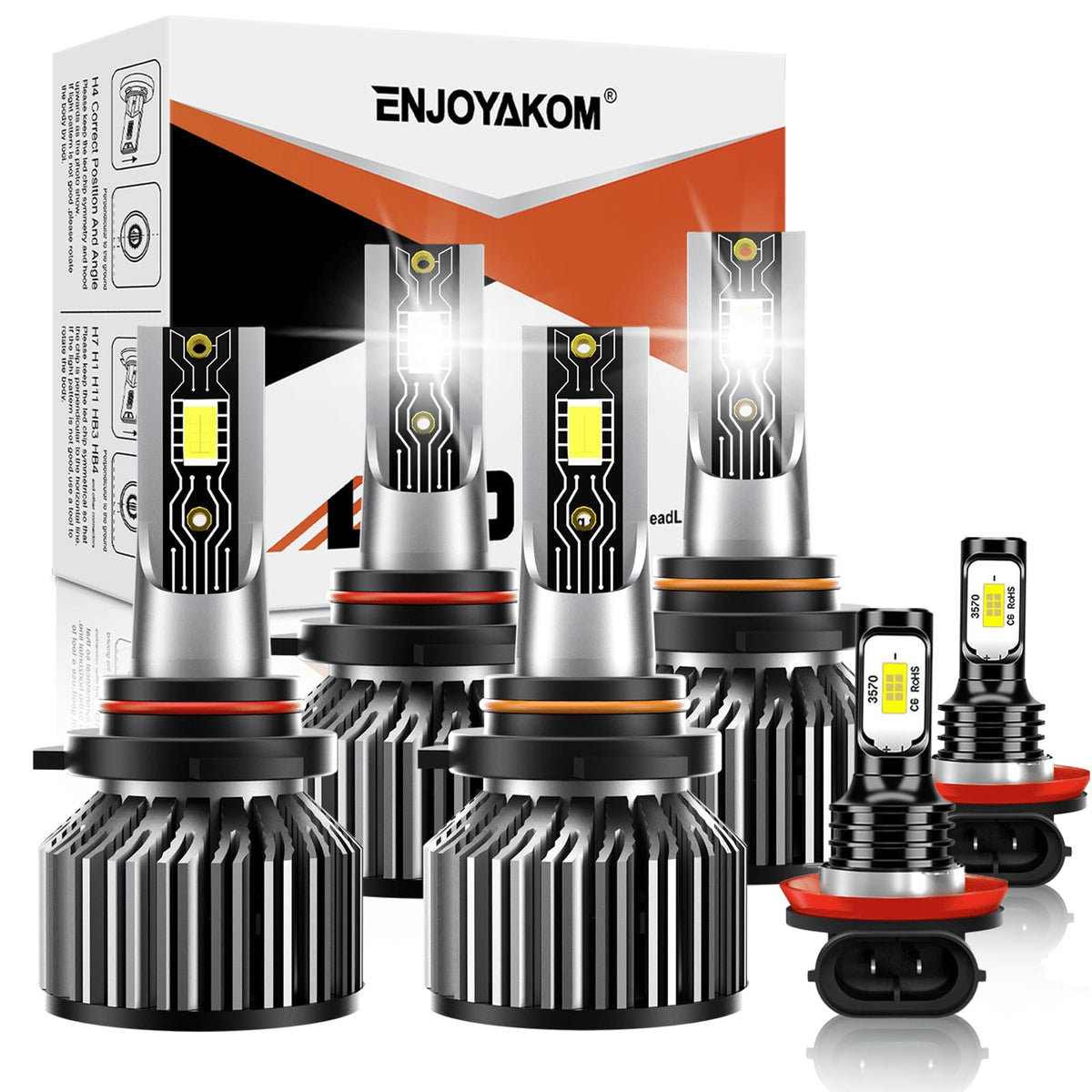TXBILMOO Light Bulbs Combo Kit for 2009-2013 Toyota Corolla, 9005 High Beam, 9006 Low Beam, H11 Fog Lights, 6000K