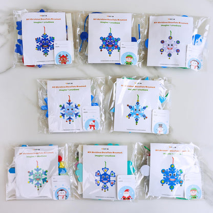 Winlyn 24 Sets Christmas Craft Kits Winter Crafts DIY Snowflake Ornaments Decorations Art Sets Foam Snowflakes Smile Stickers Jingel Bells for Kids Holiday Home Classroom Activities Party Favors