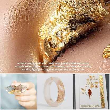 Tamicy 500 Sheets 10 Colors Metallic Gold Foil Leaf Paper - Foil Paper Slime Decorating Gilding Furniture, DIY Nails, Arts, Crafts, Paintings