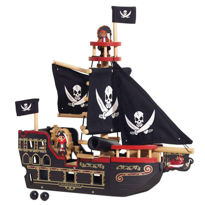 Le Toy Van Barbarossa Pirate Ship Set Premium Wooden Toys for Kids Ages 3 years & Up