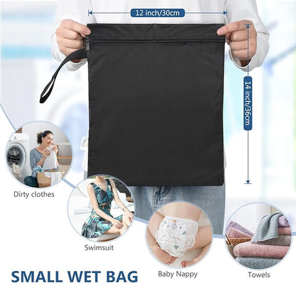 OTraki 2PCS Small Wet Bag for Swimsuit 12x14 Inch Wet Clothes Bag