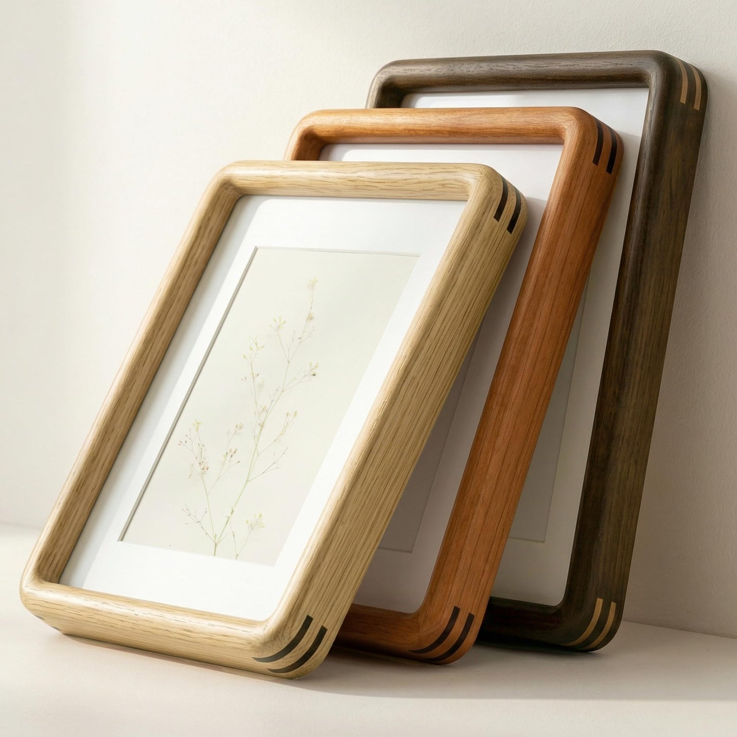 8x10 Picture Frame, USA-Sourced Natural Oak Wood Photo Frame with Tempered Glass, Double Mortise & Tenon Handcrafted Rounded Corner 8 by 10 Wooden Frame Matted to 5x7 Photos, Wall or Tabletop Display