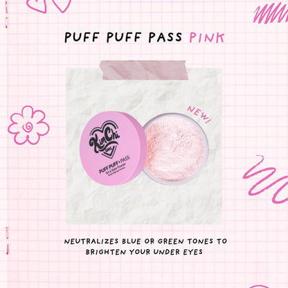Kimchi Chic Beauty Puff Puff Pass Set and Bake Setting Powder for Makeup, Extra Fluffy Loose Face Powder Poof, Soft Natural Face Makeup for Uneven Skin Tone, 03 Translucent