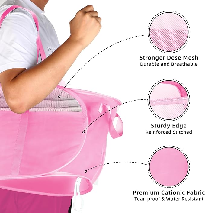 100L Collapsible Laundry Baskets, Tear Proof Pop Up Laundry Hamper