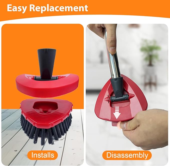 2 Pack Upgraded Spin Mop Replace Scrub Mop Brush Compatible