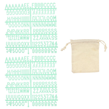 PATIKIL 294 Piece Plastic Letters Set for Felt Letter Board, Green Alphabet Message Board Accessories Including Letter Numbers with Restraint Strap for Cafe, Wedding, Birthday
