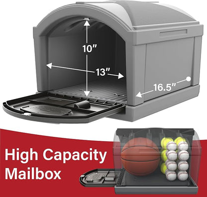 Simplay3 USPS T4 Extra Large Capacity XL Mailbox and Post Cover with Durable Double-Wall Construction, Weather-Resistant Design, Steel Gray, Made in the USA