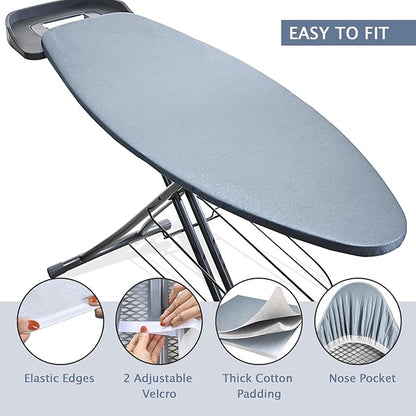SheeChung Ironing Board Cover and Pad 18"x49", Extra Thick Padding and Cotton