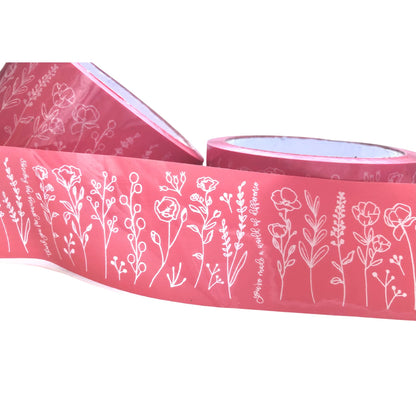 The Farming Artist Mailed It Designer Pink Floral© Small Business Packing Tape - Pretty Packaging Tape for Shipping - Set of 2-2" x 55 Yds Each, 110 Yds Total (Pink, 55 Yd 2 Rolls)