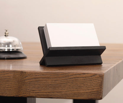 TOROS store Business Card Holder for Desk - Black Wood Small Cards Holders, Professional Desktop Business Card Stand Display, Wooden Name Card Holder, Modern Design Office Business Cards Holder
