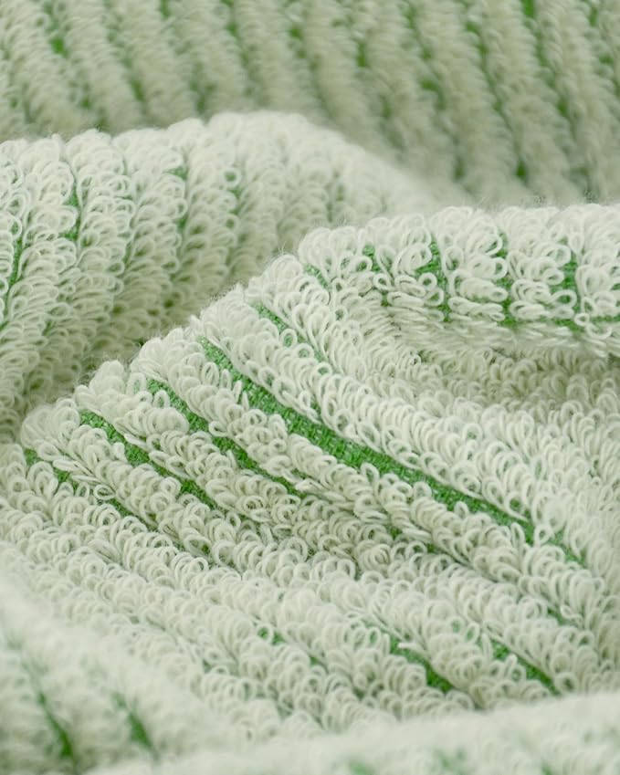 Cleanbear Green Hand Towels for Bathroom, 4 Pack Cotton Towels
