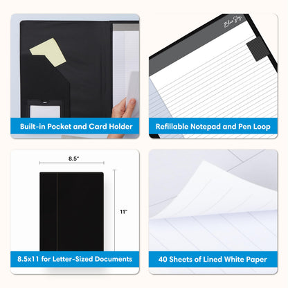 Blue Sky Professional Padfolio: Comprehensive Portfolio and Efficient Document Organizer, Ideal Business Accessory for Modern Professionals, 9.5" x 12"