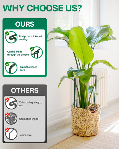 Breeze Touch 8 Pack Plant Support Stakes, 32 Inch Plant Stakes for Outdoor Plants, Peony Cage with 15 Pcs Green Lables, Peony Cages and Supports, Peonies Support Cages Flower Stakes for Plants
