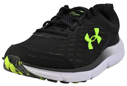 Under Armour Men's Charged Assert 10 Shoes, (004) Black/Black/High Vis Yellow, 11.5 X-Wide