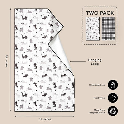 RECYCO Waffle Kitchen Towel Set of 2