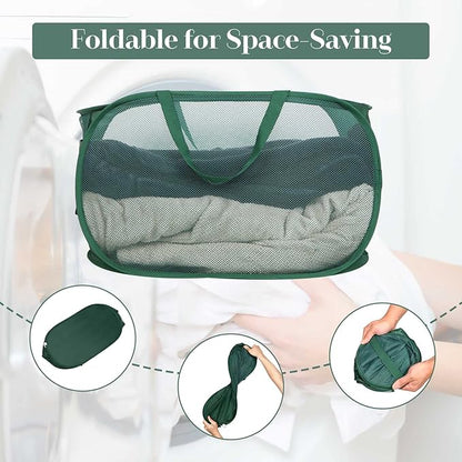Sturdy Mesh Pop Up Laundry Hamper, Collapsible Laundry Baskets