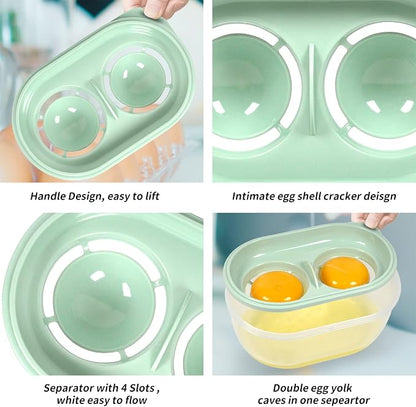Egg White Separator with Egg Beater, Egg Separator Yolk White Separator Egg Filter Storage Box Food Grade Level Kitchen Gadgets Egg Separator for Kitchen Cooking Gadgets