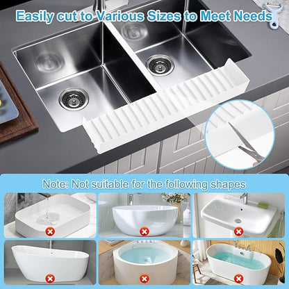 Silicone Sink Edge Protectors 4" x 24", Upgrade Kitchen Sink Splash Guards