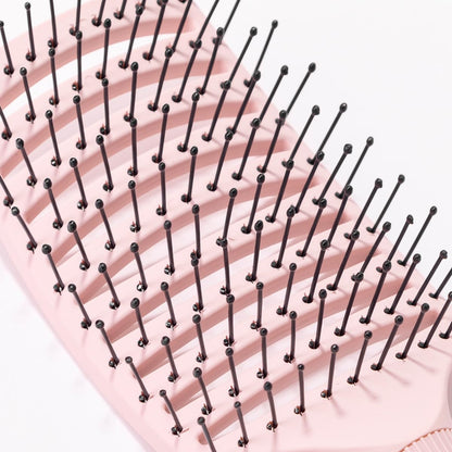 L'ANGE HAIR Siena Wide Curved Vented Detangle Brush | Nylon Bristles | Best for Tangles and Knots | Ideal for Men and Women | Vented for Airflow | Black