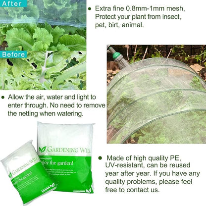6.5Ft x 10Ft Mosquito Bug Insect Bird Fine Mesh Net Barrier Hunting Blind Garden Screen Netting for Protect Your Plant Fruits Flower
