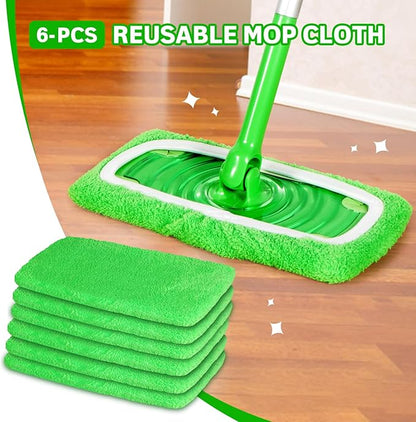 6 Pack Reusable Microfiber Mop Pads Compatible