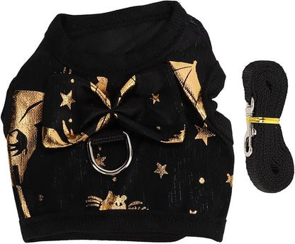 Semme Nylon Harness Leash Soft Vest with Cute Patterns for Pet Bunnies Ferrets Kittens and Guinea Pigs (S)