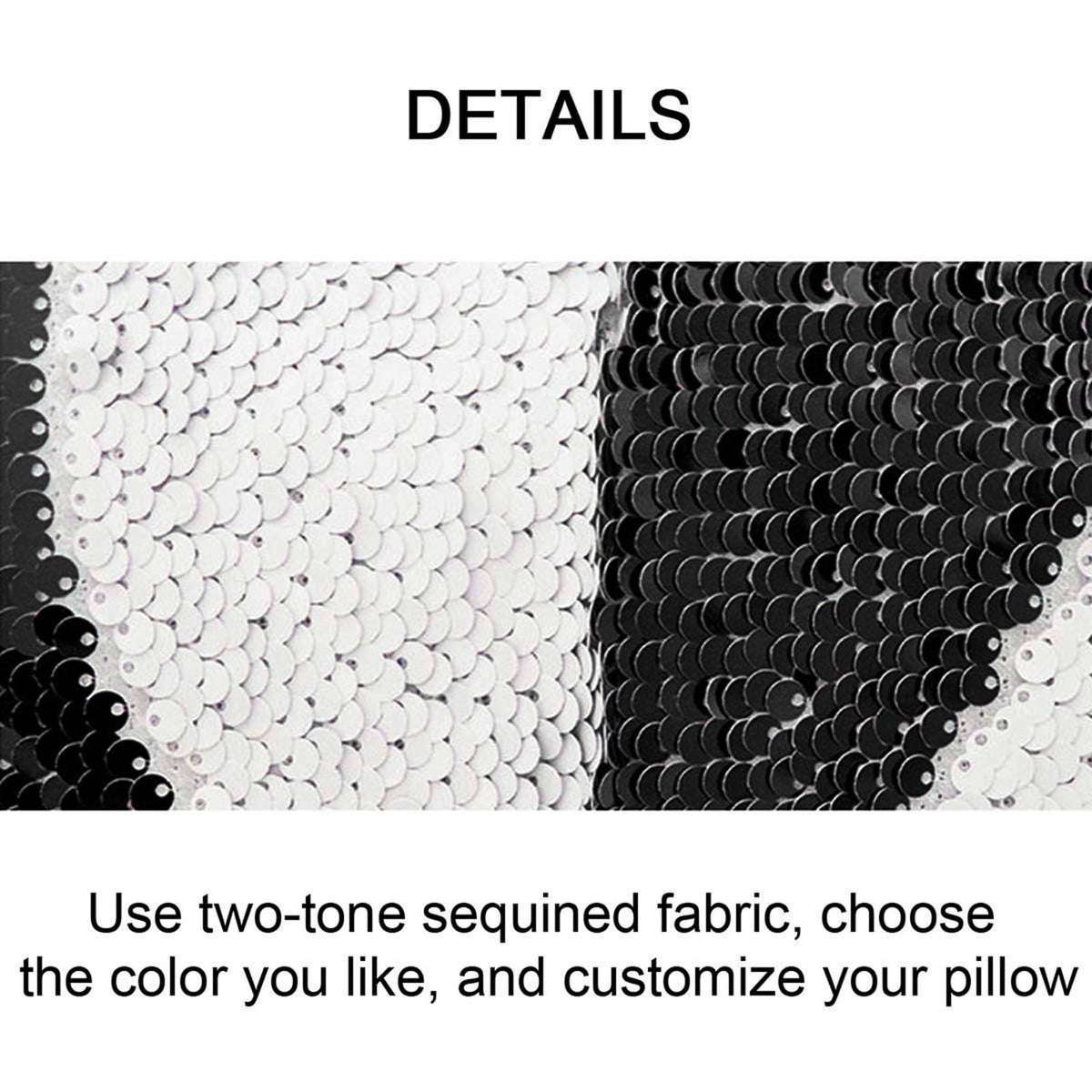 DIY Office Sequin Pillows Cover Magic Reversible Sequin Pillowcase Home Decorative Cushion Cover for 16×16 Inches (1, Danny 2 Black)