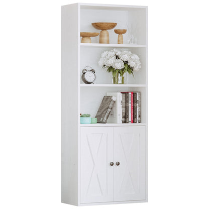 IRONCK Industrial Bookshelves and Bookcases with Doors 11.8 in Depth Floor Standing 5 Shelf Display Storage Shelves Tall Bookcase for Home, Office, Living Room