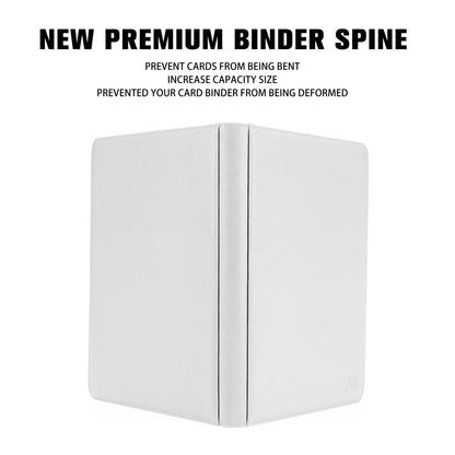 MORABTO Premium 1000+ Pockets Card Binder,16 Pockets Card Binder Ringless Side Loading Trading Card Album Folder for TCG -White