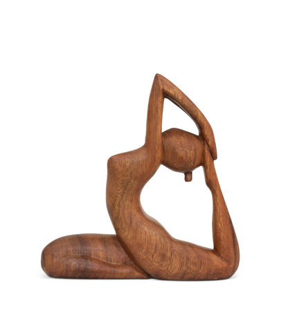 G6 Collection 8" Wooden Handmade Yoga Statue, Yoga Meditation Room Decor, Yoga Decorations for Home, Gift for Yoga Lover, Zen Gift Ideas, Figurine Office Studio Sculpture Yogi, One-Legged King Pigeon