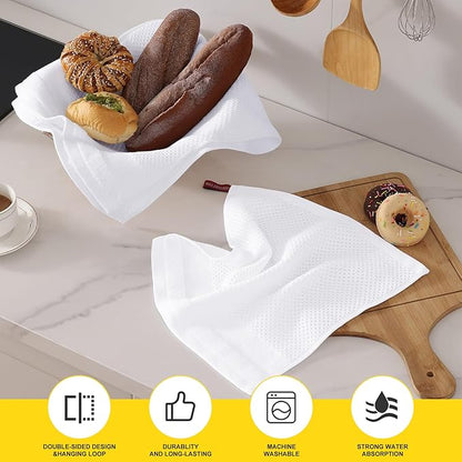 Homaxy Kitchen Towels and Dishcloths Set, 12 x 12 and 13 x 28 Inches, Super