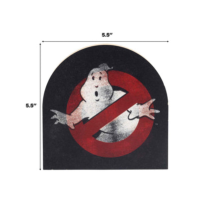 Ghostbusters Logo Shelf Sitter Decoration - Fun Wood Block Sign for Movie Room or Halloween Decor