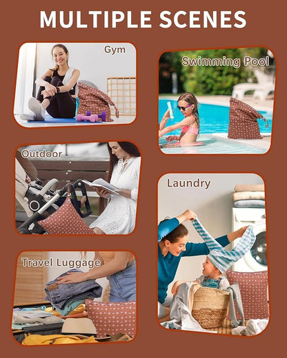 babygoal Travel Laundry Bags 2 Pack, Gym and Swimming-Washable Waterproof Wet