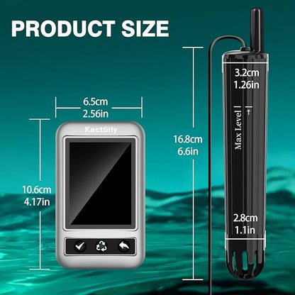 kactoily Long-Range WiFi Aquarium Water Quality Monitor – 7 Parameter Digital Aquarium Water Tester for pH ORP EC TDS Salinity SG Temp, Freshwater & Saltwater Tanks