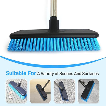 Deck Brush with Retractable Long Handled Floor, Floor Scrub Brushes, Heavy-Duty